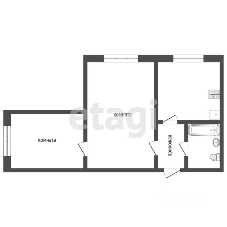 2-к кв. Ростовская область, Ростов-на-Дону Соборный пер., 45 (49.0 м) - Фото 1