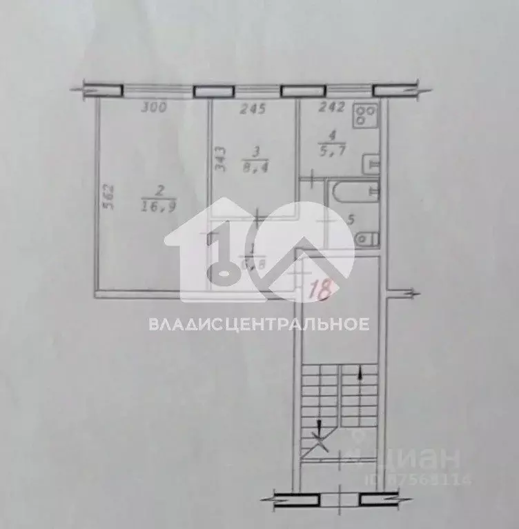 2-к кв. Новосибирская область, Новосибирск Сызранская ул., 10 (40.0 м) - Фото 1