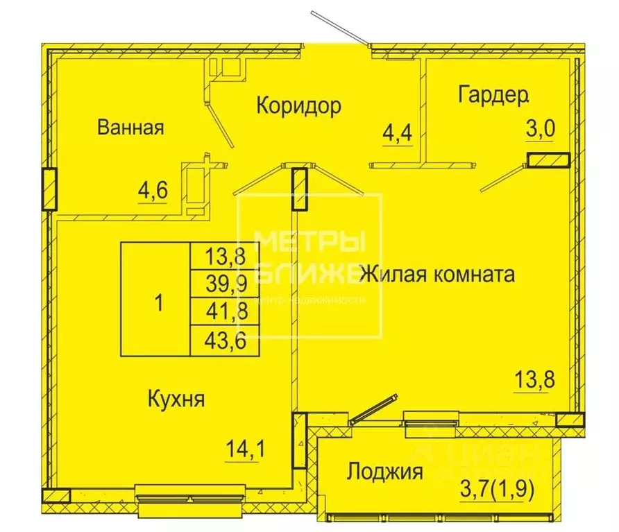 1-к кв. Пермский край, Пермь Бисерский пер., 5 (39.9 м) - Фото 2