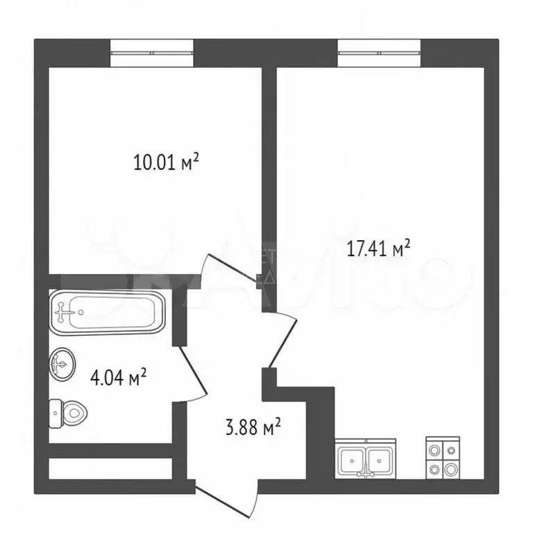 1-к. квартира, 35м, 3/4эт. - Фото 0