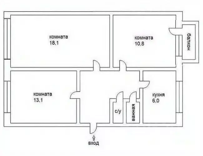3-к кв. Тульская область, Суворов Тульская ул., 2А (59.7 м) - Фото 2