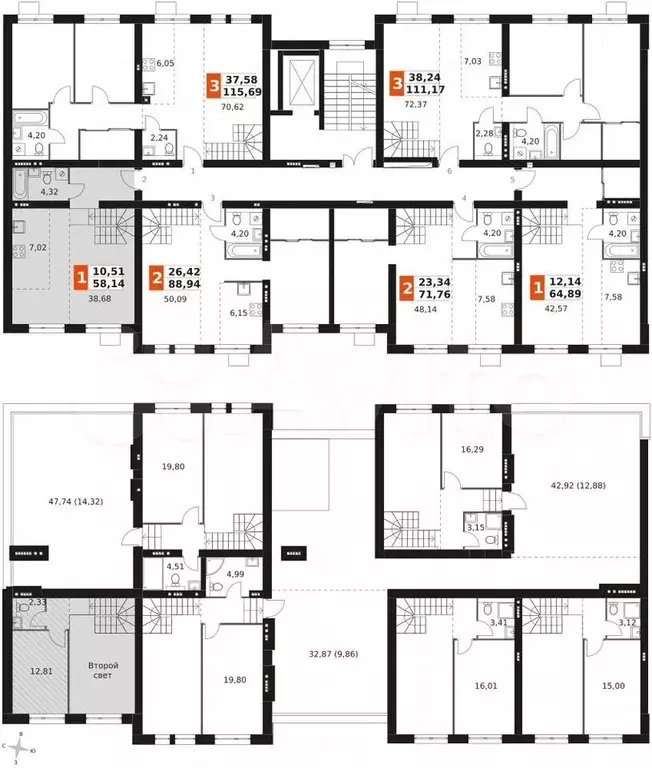 1-к. квартира, 58,1 м, 3/3 эт. - Фото 1