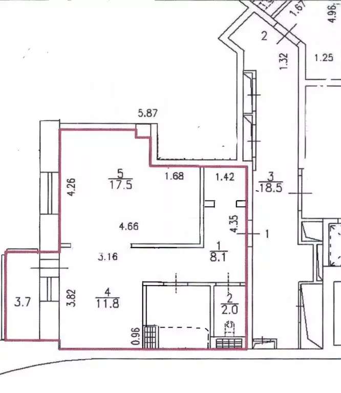 Квартира, 1 комната, 43.7 м - Фото 2
