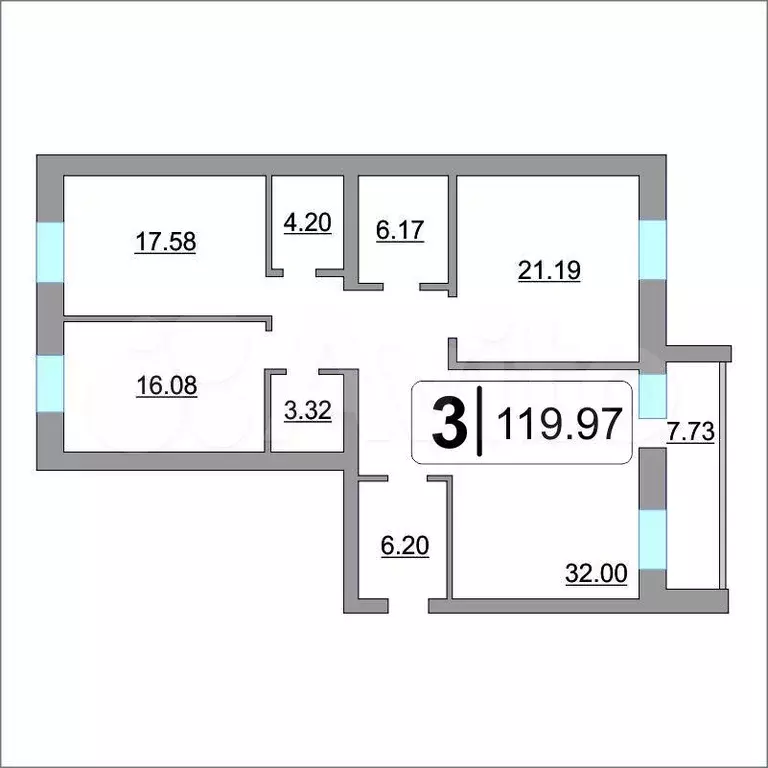 3-к. квартира, 120 м, 9/9 эт. - Фото 0