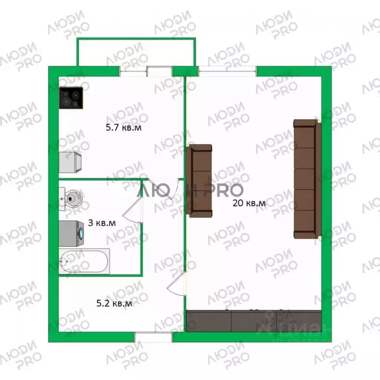 1-к кв. Кировская область, Киров ул. Романа Ердякова, 23к5 (34.3 м) - Фото 2