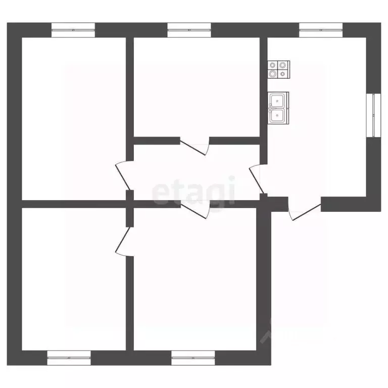 Дом в Омская область, Таврическое рп ул. Комсомольская, 6 (78 м) - Фото 1