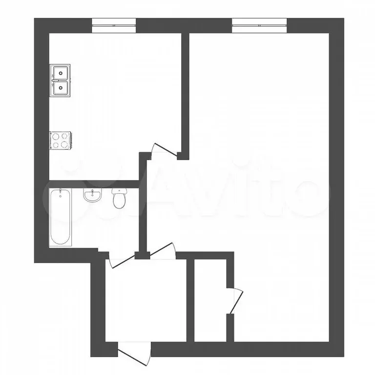 1-к. квартира, 31,8 м, 2/5 эт. - Фото 0
