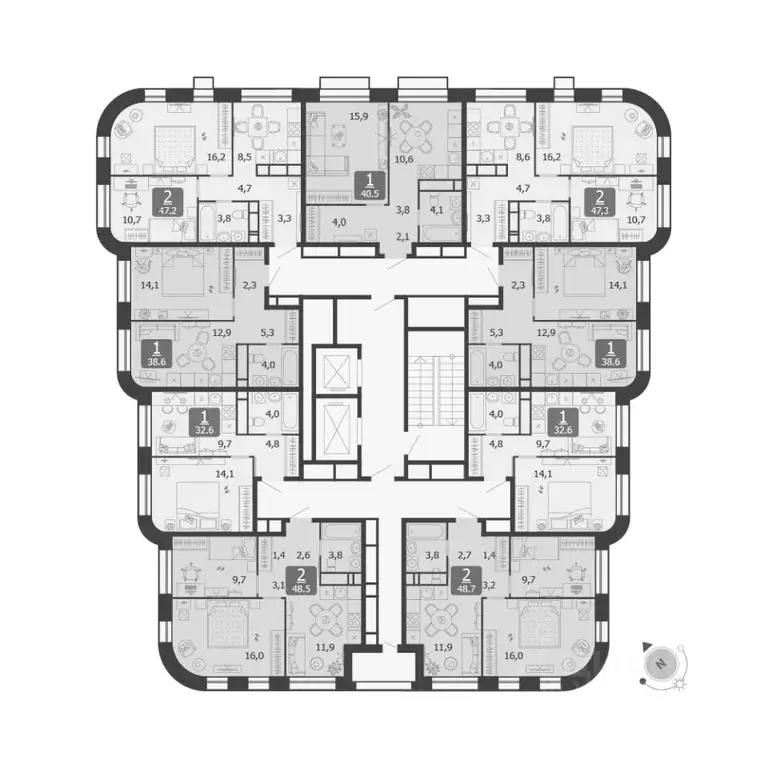 1-к кв. Москва 3-я оч., Шагал жилой комплекс (32.6 м) - Фото 1