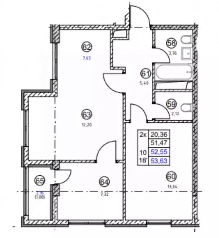 3-к кв. Крым, Симферополь просп. Александра Суворова, 107 (53.6 м) - Фото 1