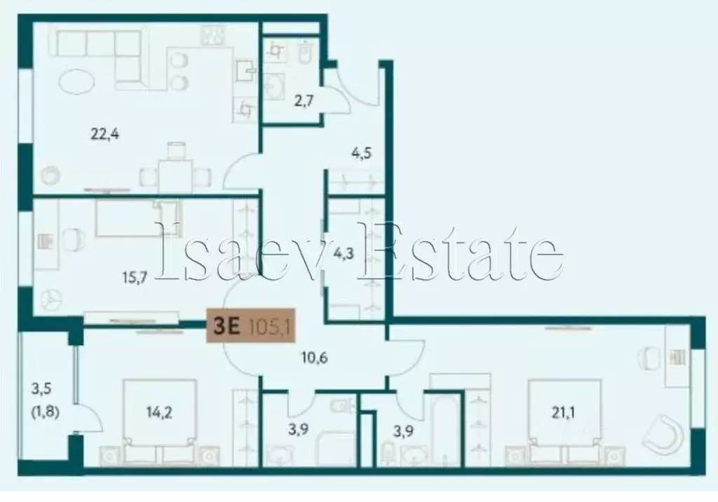 4-к кв. Москва Винницкая ул., 8к1 (105.0 м) - Фото 1