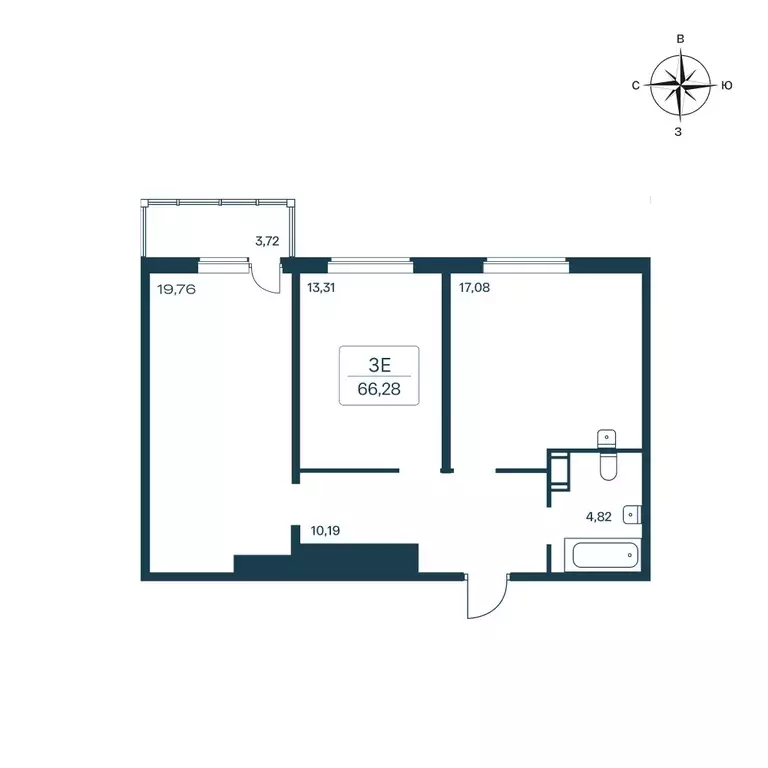 Продаётся 2-к квартира, 66.28 м - Фото 1