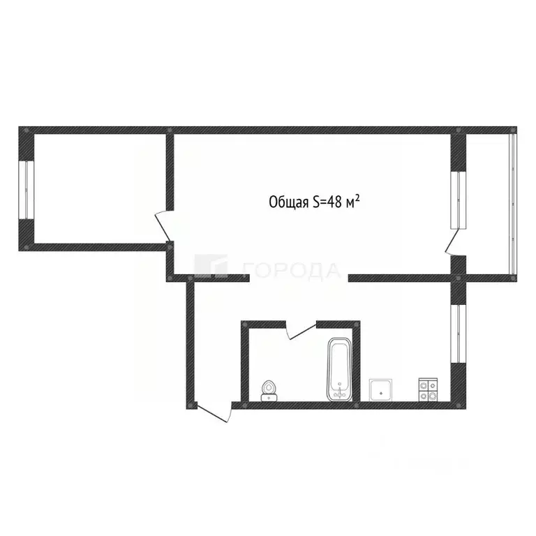 2-к кв. Кемеровская область, Новокузнецк ул. Новоселов, 25 (48.0 м) - Фото 2