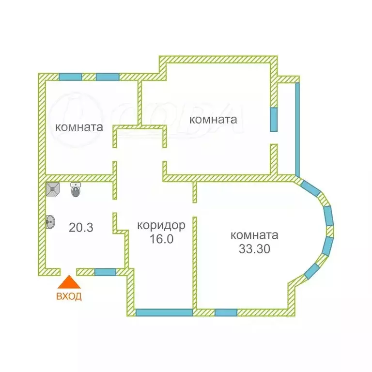 1-комнатная квартира: Тюмень, Елецкая улица, 3 (263.4 м) - Фото 1