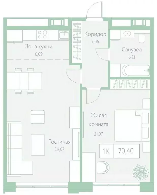 1-к кв. Хабаровский край, Хабаровск Доступный пер., 14 (70.4 м) - Фото 1