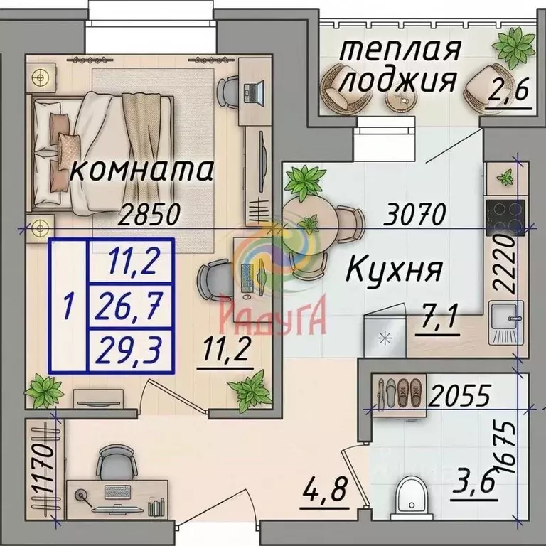 1-к кв. Ивановская область, Иваново 12-й проезд, 25 (29.3 м) - Фото 2