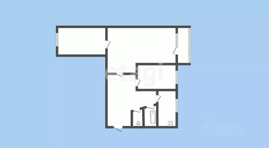 3-к кв. Карачаево-Черкесия, Черкесск ул. Лаара, 42 (56.1 м) - Фото 1