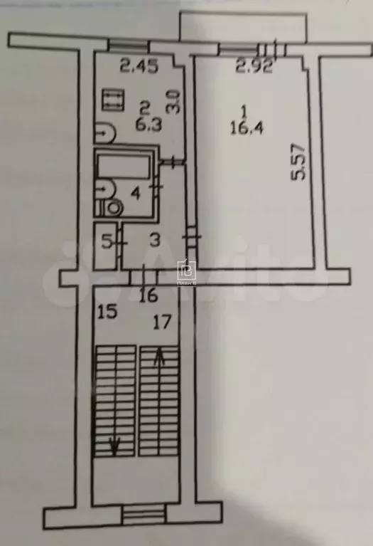 1-к. квартира, 30 м, 2/4 эт. - Фото 0