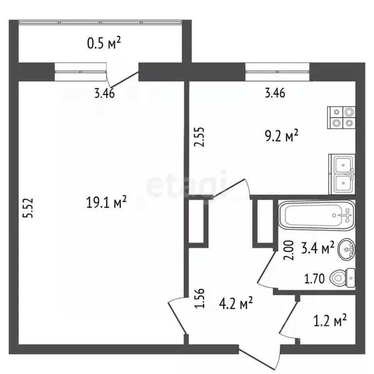 1-к кв. Мордовия, Саранск Волгоградская ул., 98 (37.1 м) - Фото 2
