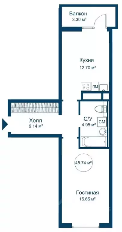 1-к кв. Тверская область, Конаковский муниципальный округ, ... - Фото 0