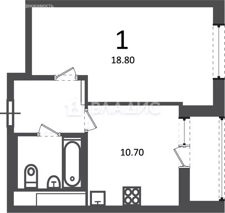 1-комнатная квартира: Москва, Кусковская улица, 12/1 (37.8 м) - Фото 1
