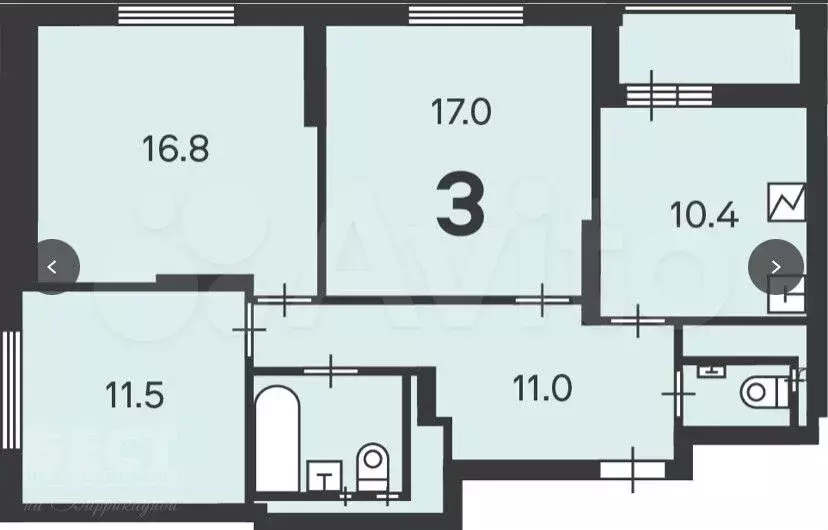 Аукцион: 3-к. квартира, 72,8 м, 2/17 эт. - Фото 0