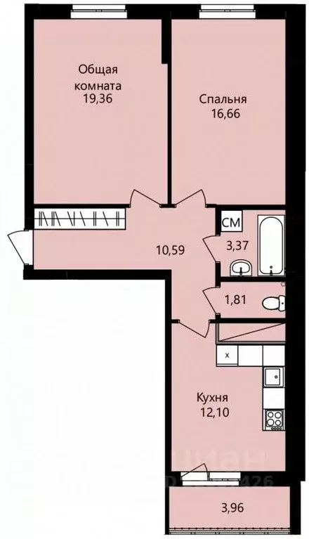 2-к кв. Мордовия, Саранск Юбилейный жилрайон, 4-й мкр,  (65.87 м) - Фото 0