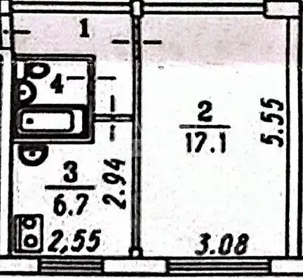 1-к кв. Омская область, Омск ул. 17-я Рабочая, 91Б (31.1 м) - Фото 1