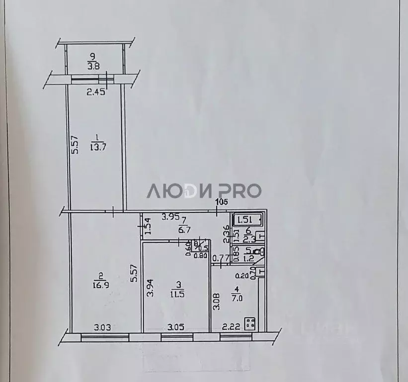 3-к кв. Башкортостан, Уфа бул. Георгия Плеханова, 7 (61.6 м) - Фото 2