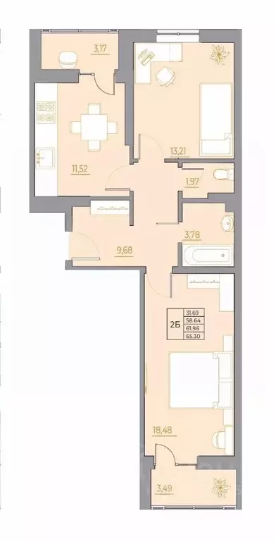 2-к кв. Ростовская область, Ростов-на-Дону Новый Горизонт жилой ... - Фото 1