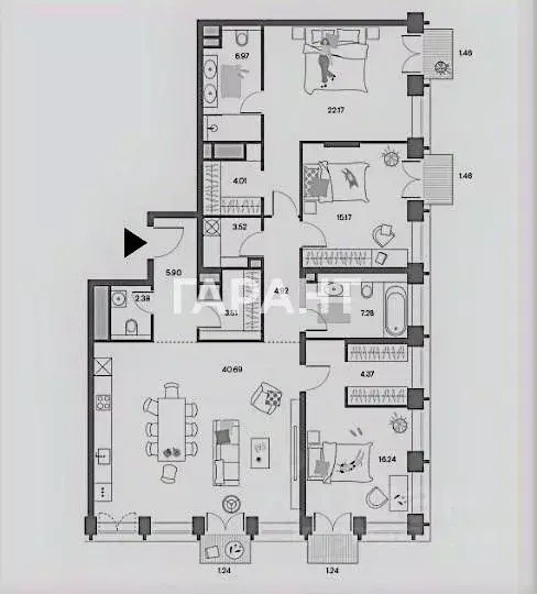 4-к кв. Москва ул. Костикова, 4к6 (136.0 м) - Фото 1