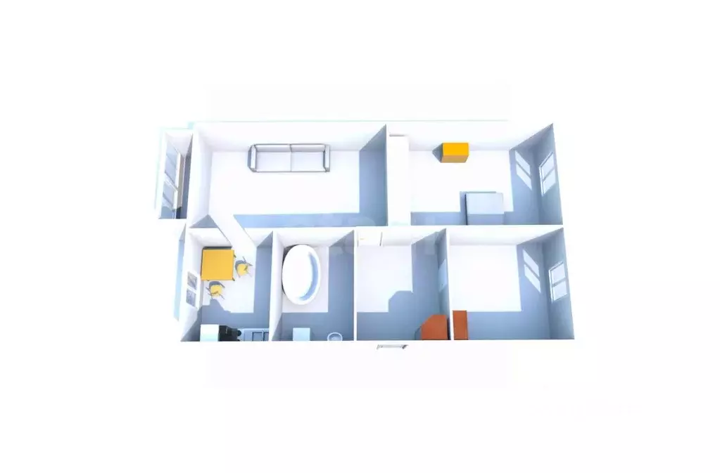 3-к кв. Сахалинская область, Южно-Сахалинск просп. Победы, 29 (61.0 м) - Фото 2