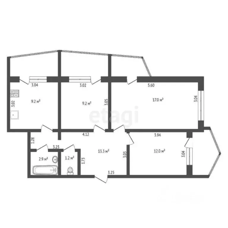 3-к кв. Крым, Ялта ул. Дзержинского, 33к3 (83.0 м) - Фото 2