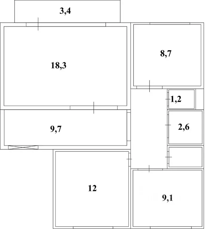 3-к кв. Новосибирская область, Новосибирск ул. Федосеева, 3 (61.4 м) - Фото 1