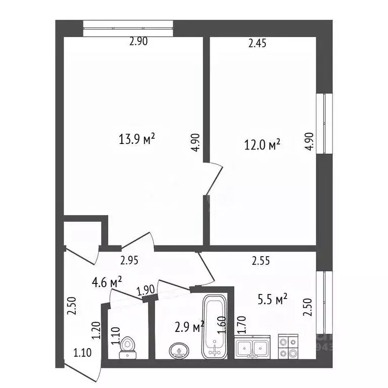 2-к кв. Мордовия, Саранск ул. Веселовского, 11 (39.2 м) - Фото 2