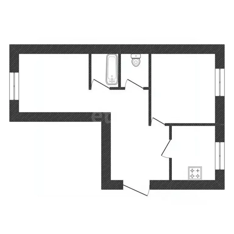 2-к кв. Ленинградская область, Волховский район, д. Бережки 21 (52.7 ... - Фото 1