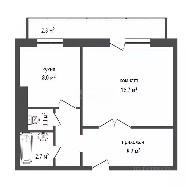 1-к кв. Красноярский край, Красноярск Мясокомбинат мкр, Три слона ... - Фото 2