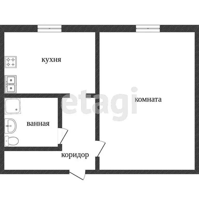 1-комнатная квартира: Нижний Тагил, улица Черных, 15 (30.7 м) - Фото 1