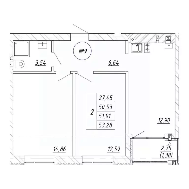 2-к кв. Калининградская область, Зеленоградск  (53.28 м) - Фото 1