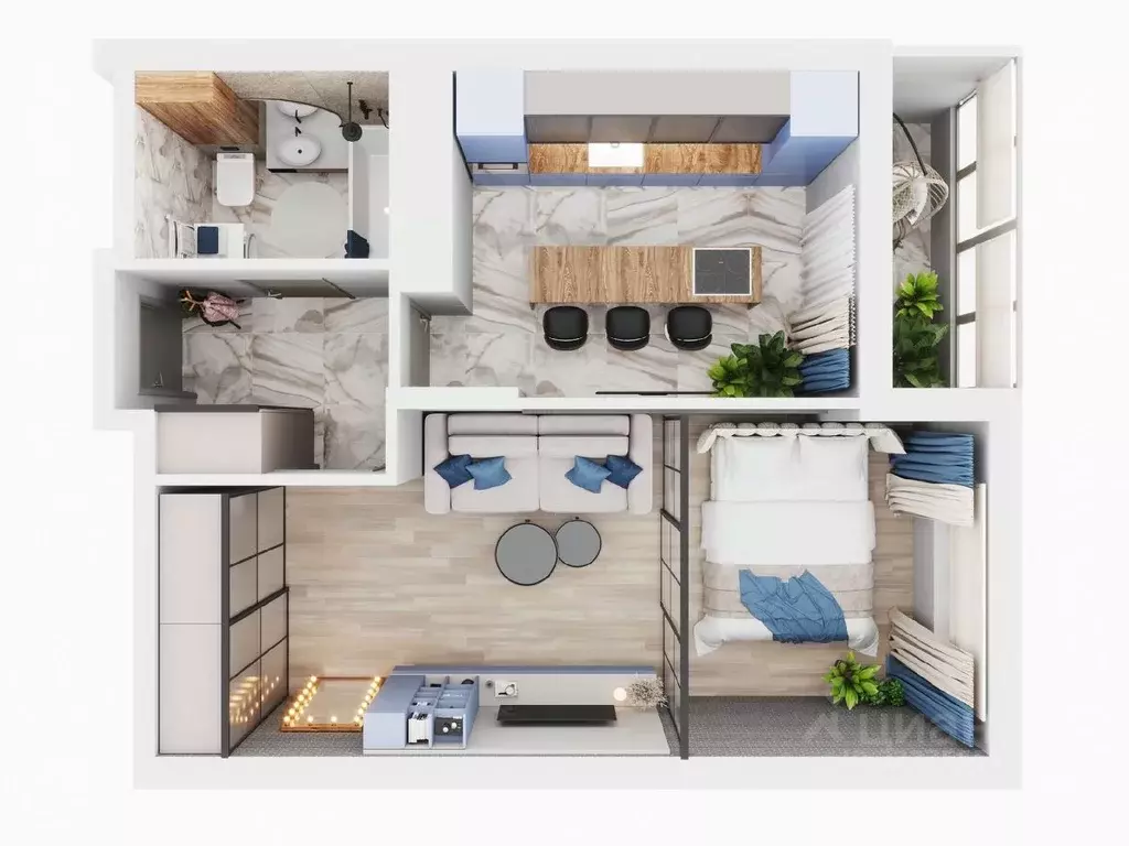 1-к кв. Липецкая область, Липецк Минская ул., 6Б (45.5 м) - Фото 1