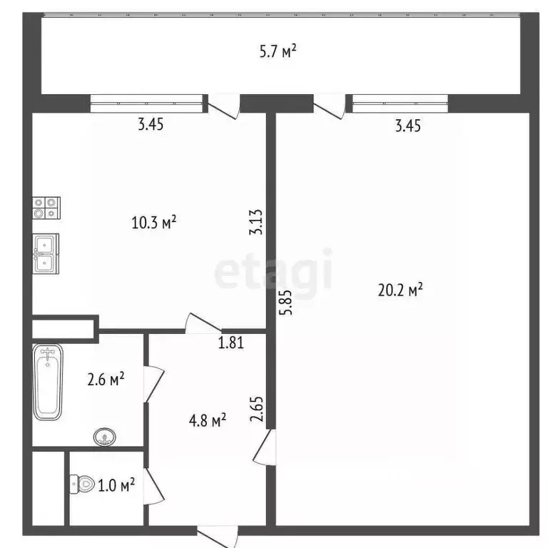 1-к кв. Санкт-Петербург просп. Авиаконструкторов, 11К1 (38.9 м) - Фото 2
