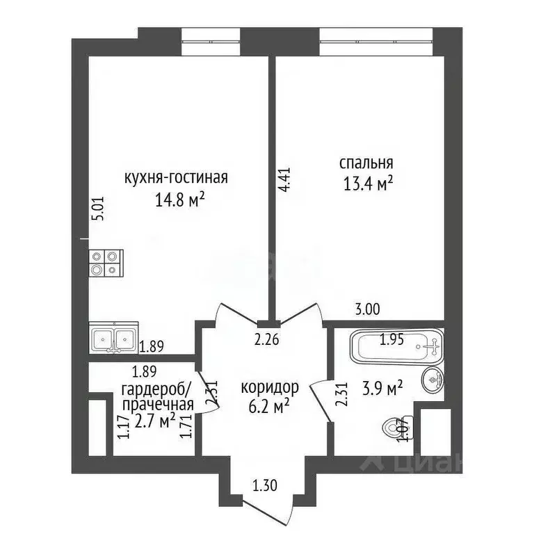 1-к кв. Москва ул. Генерала Глаголева, 14Ак1 (41.0 м) - Фото 1