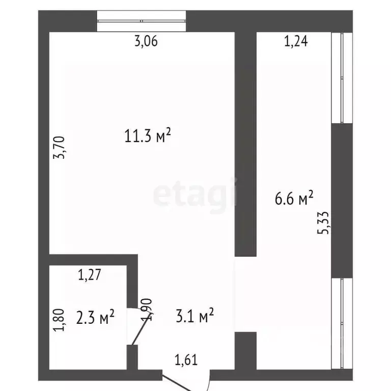 1-к кв. Кемеровская область, Кемерово ул. Попова, 5 (23.3 м) - Фото 1