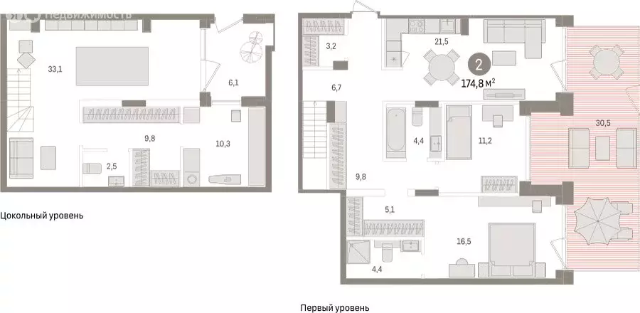 2-комнатная квартира: Тюмень, улица Муравленко, 9/2 (174.78 м) - Фото 1