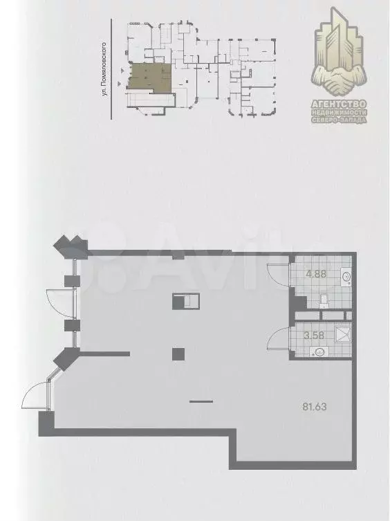 Продажа помещения в новом ЖК akzent 90 м2 - Фото 0