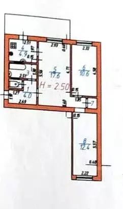 3-к кв. Северная Осетия, Владикавказ Армянская ул., 25А (54.6 м) - Фото 1