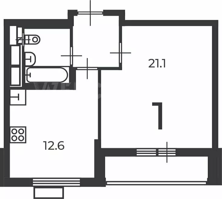 1-комнатная квартира: Москва, Люблинская улица, 52к1 (42.3 м) - Фото 1