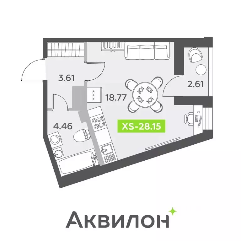 Студия Санкт-Петербург пос. Шушары,  (28.15 м) - Фото 0