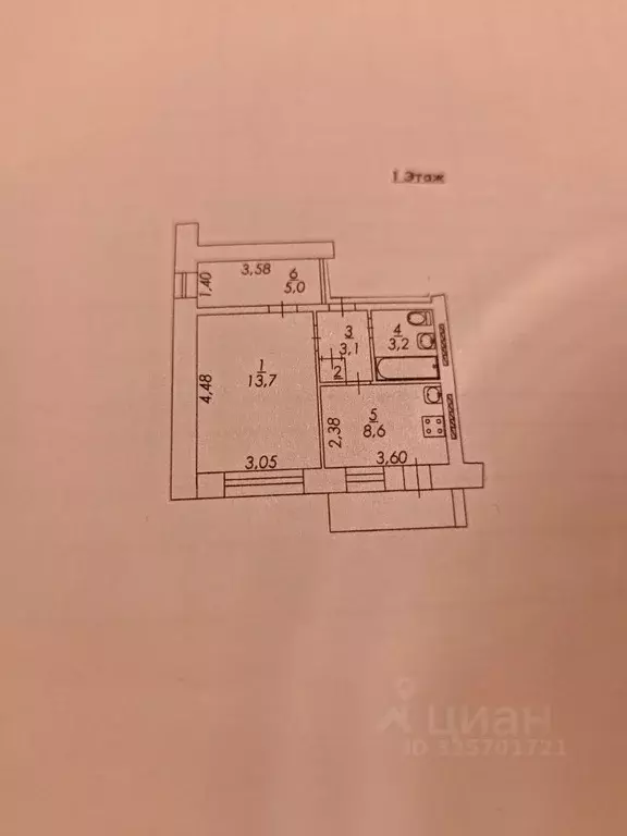 2-к кв. Ивановская область, Шуя Кооперативная ул. (35.0 м) - Фото 2