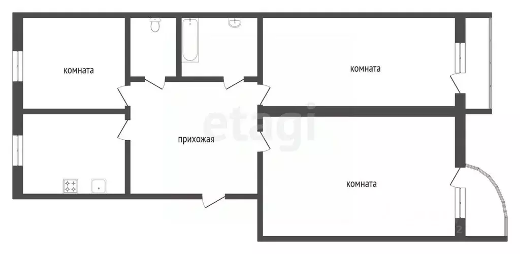 3-к кв. Вологодская область, Вологда ул. Карла Маркса, 17 (84.0 м) - Фото 2