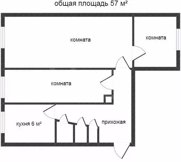 3-комнатная квартира: Ялуторовск, улица Бахтиярова, 62 (56.4 м) - Фото 1